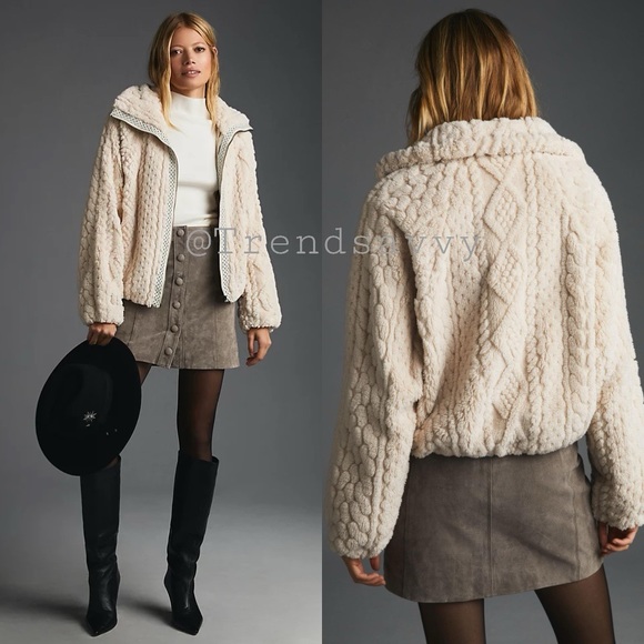 Anthropologie Jackets & Blazers - ANTHROPOLOGIE Pilcro Cable Fuzzy Jacket Petite Size MP
NWT